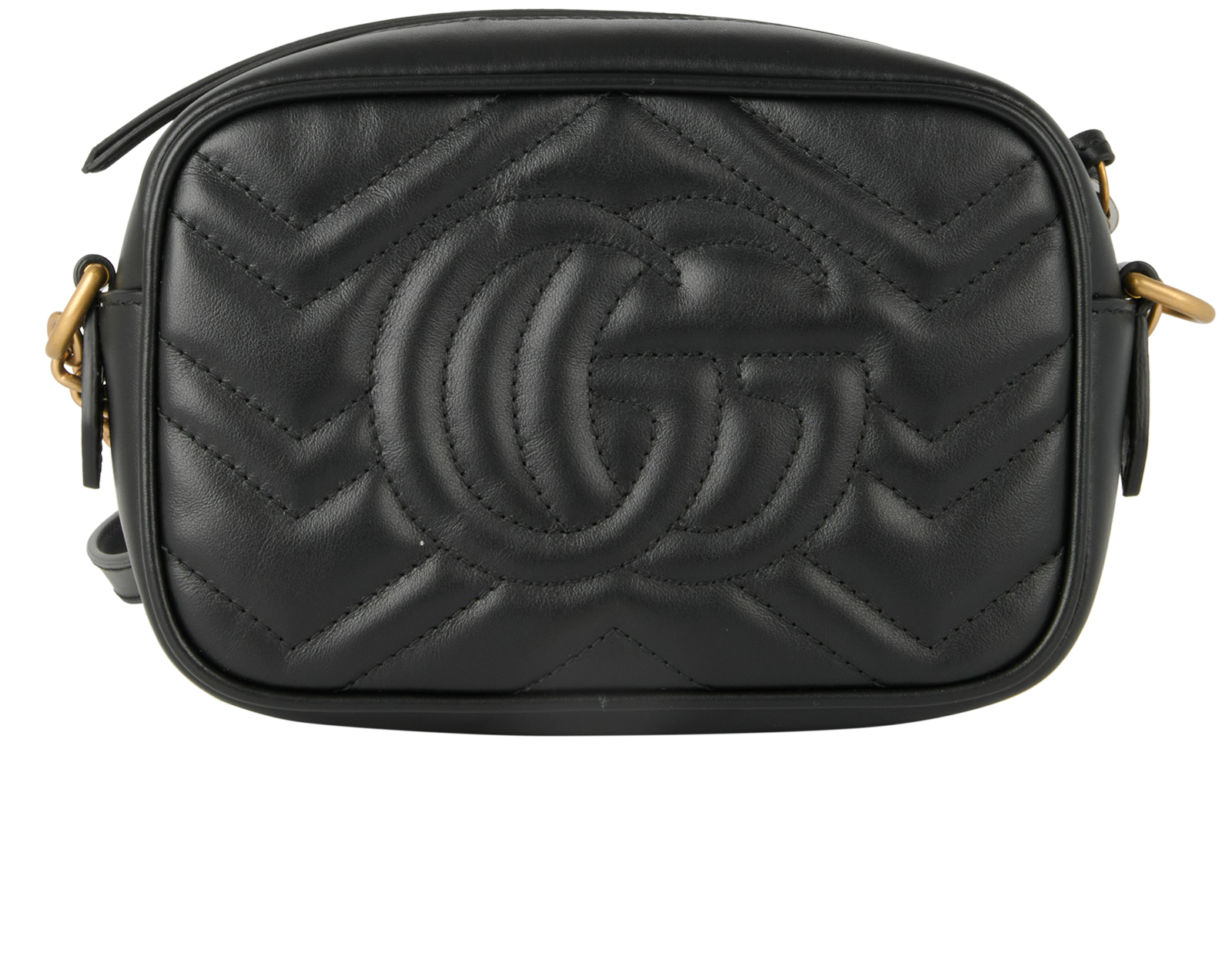 Marmont Camera Bag, &pound;850, Handbags, Black, Leather, Back view